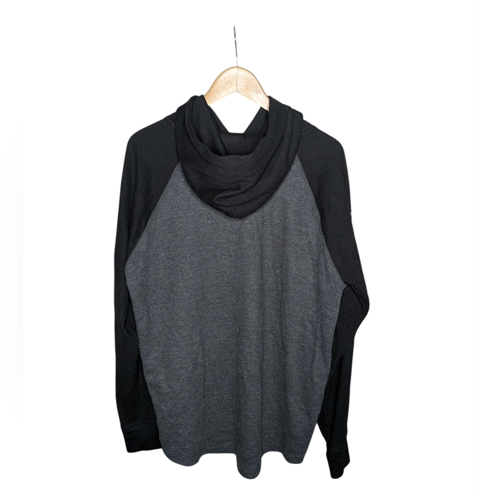 American Eagle Long Sleeve Tee Men's Large Gray Black Super Soft Thermal Hoodie - Picture 2 of 11